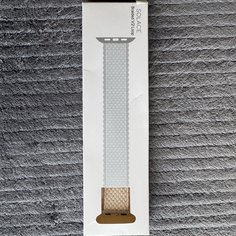 Braided Solo Loop Apple Watch Band Beige/Cream 42/44/45mm (Size S) - Picture 13 of 13
